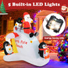 Lucktree 6.4 FT Christmas Inflatable Penguins, Santa & Snowman on Slide