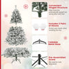 Lucktree 3-Minute-Setup Pre-Lit Snow Flocked Christmas Tree Artificial Hinged Xmas Tree