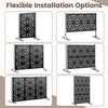 Lucktree 72''H x 48''W Freestanding Metal Privacy Screen with Stable Legs
