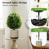 Lucktree 2 Pack Faux Cedar Bushes with Ground Spike Sun-Protective Fake Shrub Plants