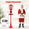 Lucktree 8 ft Musical Christmas Streetlight w/Warm White LED Lights Snowy Effects Santa Scene