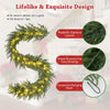 9 FT Pre-lit Artificial Cypress Christmas Garland with 50 Warm White LED Lights and 130 Branch Tips