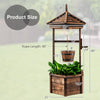 Lucktree Rustic Wooden Wishing Well Planter with Hanging Bucket, Roof Shadow
