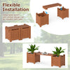 Lucktree 2-in-1 Outdoor Bench with 2/4 Planter Boxes Wood with Teak Oil Finish 42"x11"x11.5"