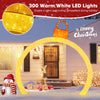 Lucktree 10.5 FT Outdoor Christmas Lighted Archway with Gold Ornament Cap