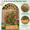 Lucktree Wooden Raised Garden Bed with Trellis 71" Outdoor Planter Box Privacy Screen