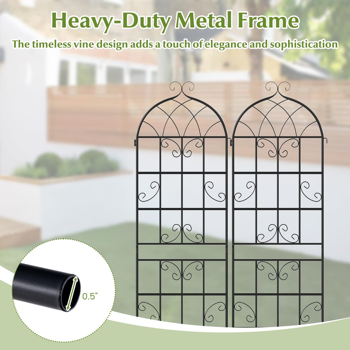 Lucktree 2/4 Packs 71"x20"/86"x20" Metal Garden Trellis for Outdoor Climbing Plants
