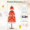 5 FT Artificial Christmas Tree Pre-lit Xmas Trees with 301 Red and White Branch Tips