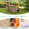 Lucktree Wooden Wagon Planter Raised Bed on Wheels, Handle, Drainage Hole