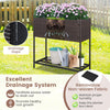 Lucktree Raised Garden Bed with Legs, Rattan Elevated Planter Box w/Storage Shelf