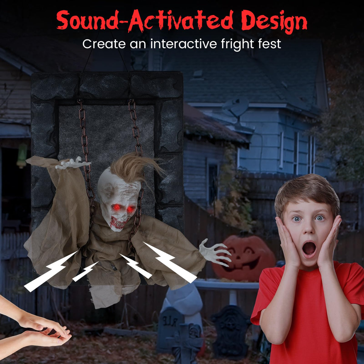 Lucktree Animated Halloween Decoration, Zombi Prisoner