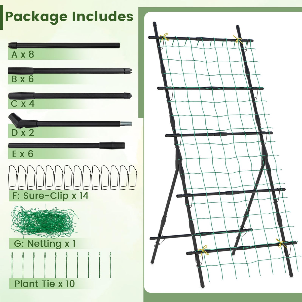 Lucktree Cucumber Trellis, Trellis for Climbing Plants Outdoor