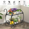 Lucktree Metal Garden Arbor and Cart Plant Stand