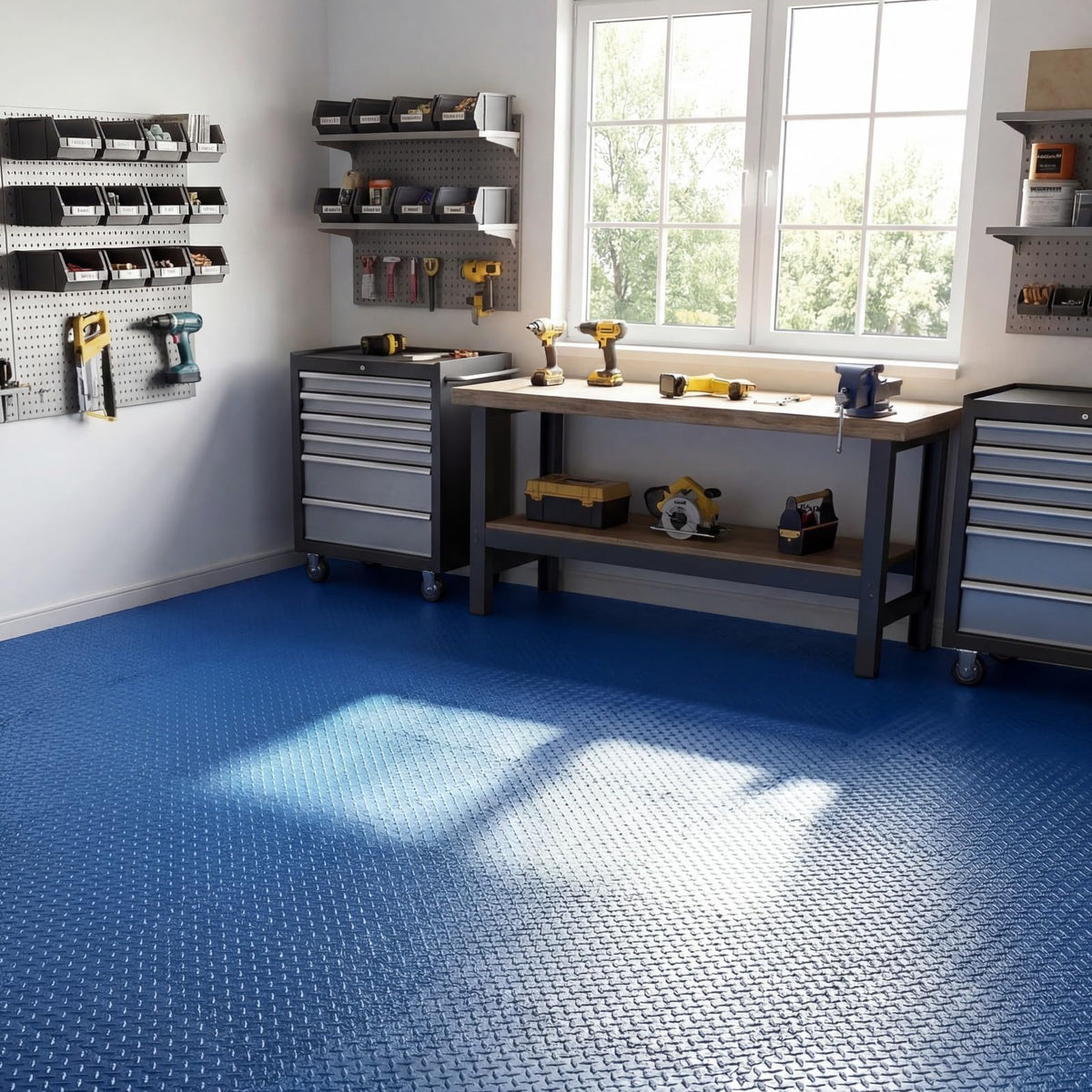 Lucktree 12/24/36/48 Tiles Exercise Flooring Mats with Border