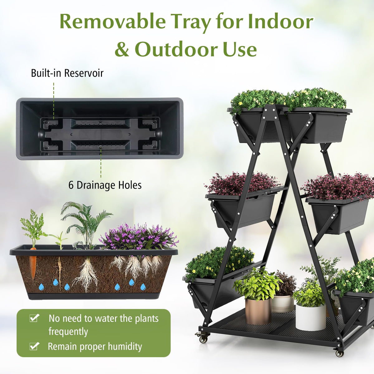 Lucktree 6-Tier Rolling Raised Garden Bed