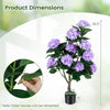 Lucktree 2 Pack Artificial Hydrangea Tree w/11 Flowers & Realistic Trunk in Plastic Nursery Pot