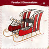 Lucktree Metal Christmas Santa Sleigh Basket, Xmas Festival Holiday Decorative Santa’s Sleigh with 2-Tier Storage Shelf