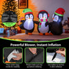Lucktree 6FT Christmas Inflatables, LED Lighted Xmas Inflatable Penguin Family Hand in Hand