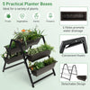 Lucktree Set of 2 Vertical Raised Garden Bed, 5 Planter Boxes Container w/ Drainage Holes