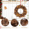 24 Inch Pre-lit Christmas Wreath with 105 Branch Tips and 35 Warm White LED Lights-1 piece
