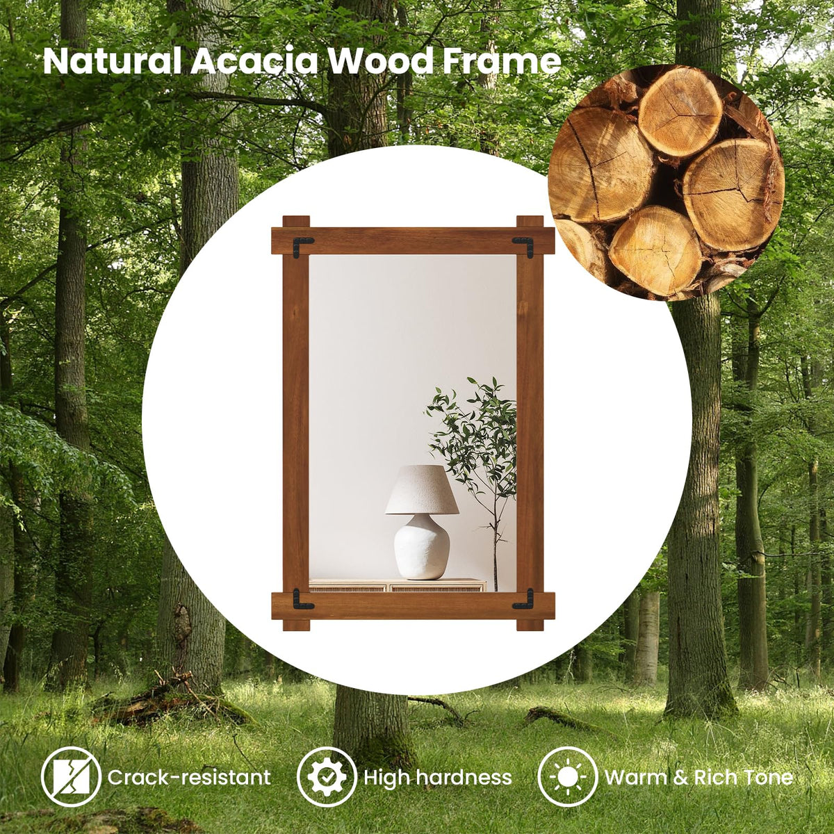 Lucktree Wood Framed Mirror