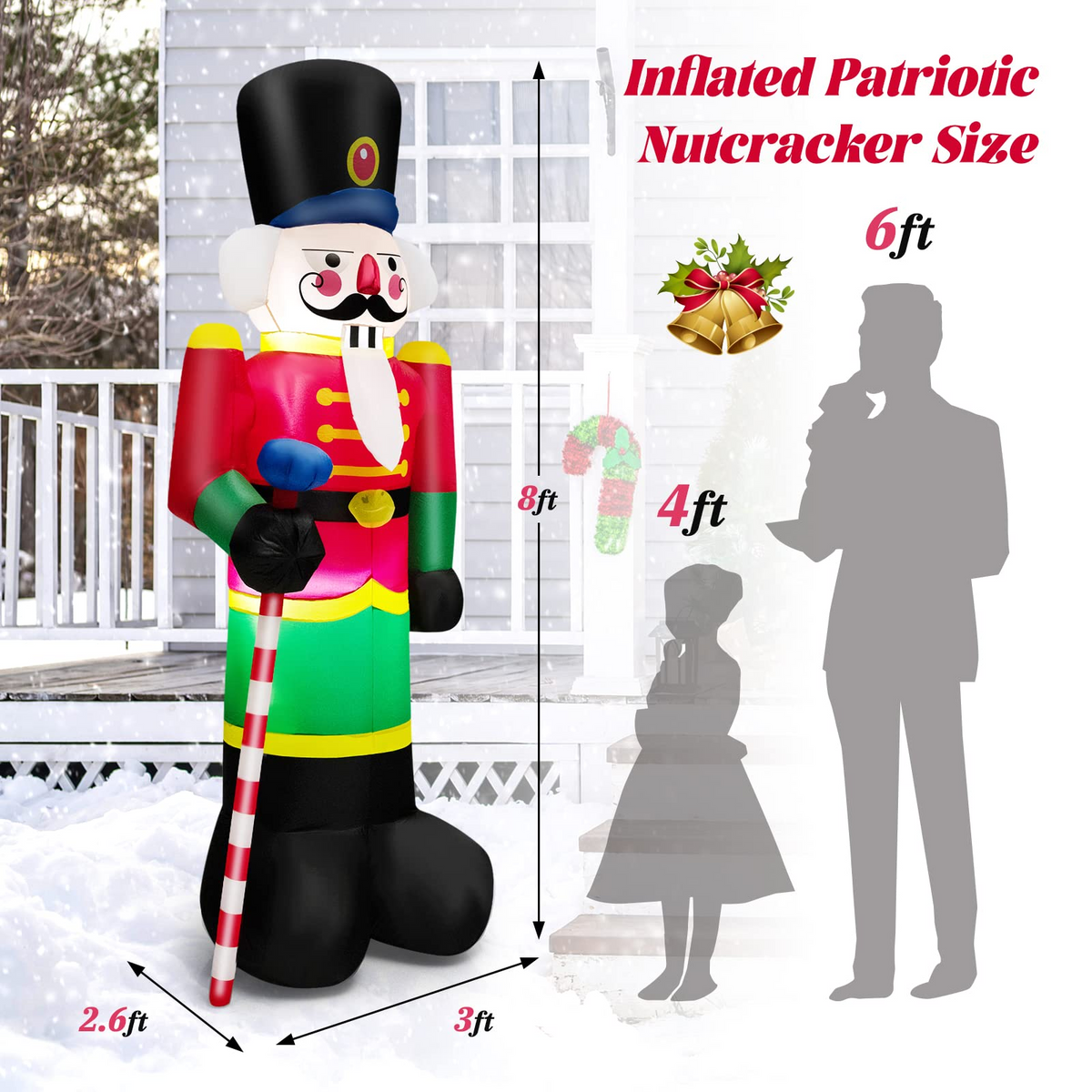 Lucktree 8FT Inflatable Nutcracker Soldier for Christmas