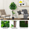 Lucktree 45" Artificial Hydrangea Tree, Tall Fake Potted Silk Tree with Real Wood Trunk