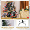 Lucktree Pre-lit Fiber Optic Christmas Tree, Artificial Snowy Xmas Tree with 49 Cool White LED Lights