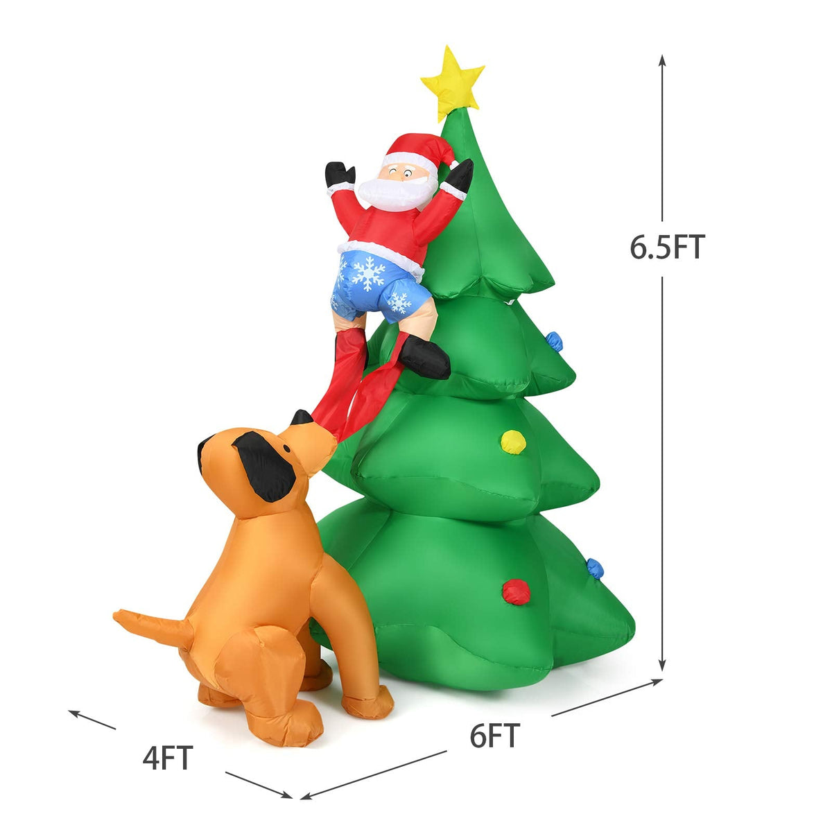 Lucktree Inflatable Christmas Tree, Inflatable Santa Claus Climbing Tree