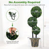 Lucktree 3 FT Artificial Boxwood Topiary Tree Sun-Protective Triple Ball Fake Plants Shrubs (1/2 Pack)