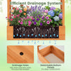 Lucktree Wooden Raised Garden Bed with Trellis & Hanging Roof