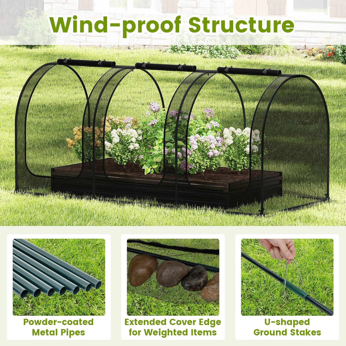 Lucktree 108” x 48” x 47” Tunnel Crop Cage