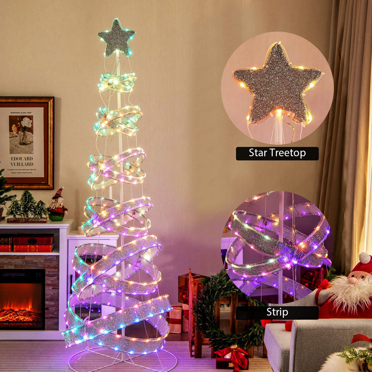 Lucktree 7 FT Lighted Spiral Christmas Tree