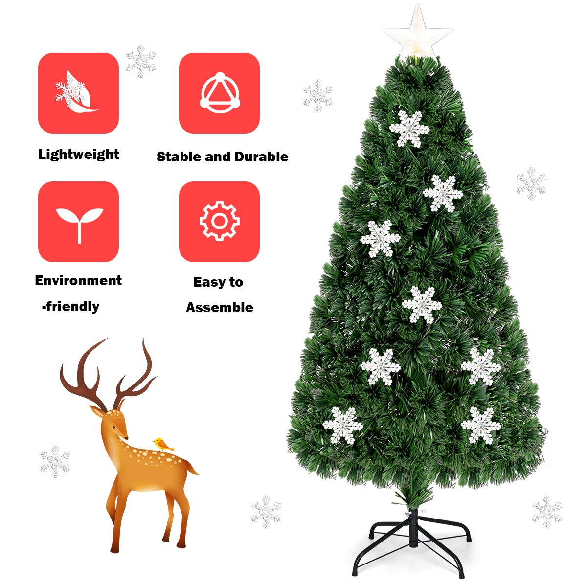 Lucktree Pre-Lit Fiber Optic Artificial Christmas Tree - LucktreeUS
