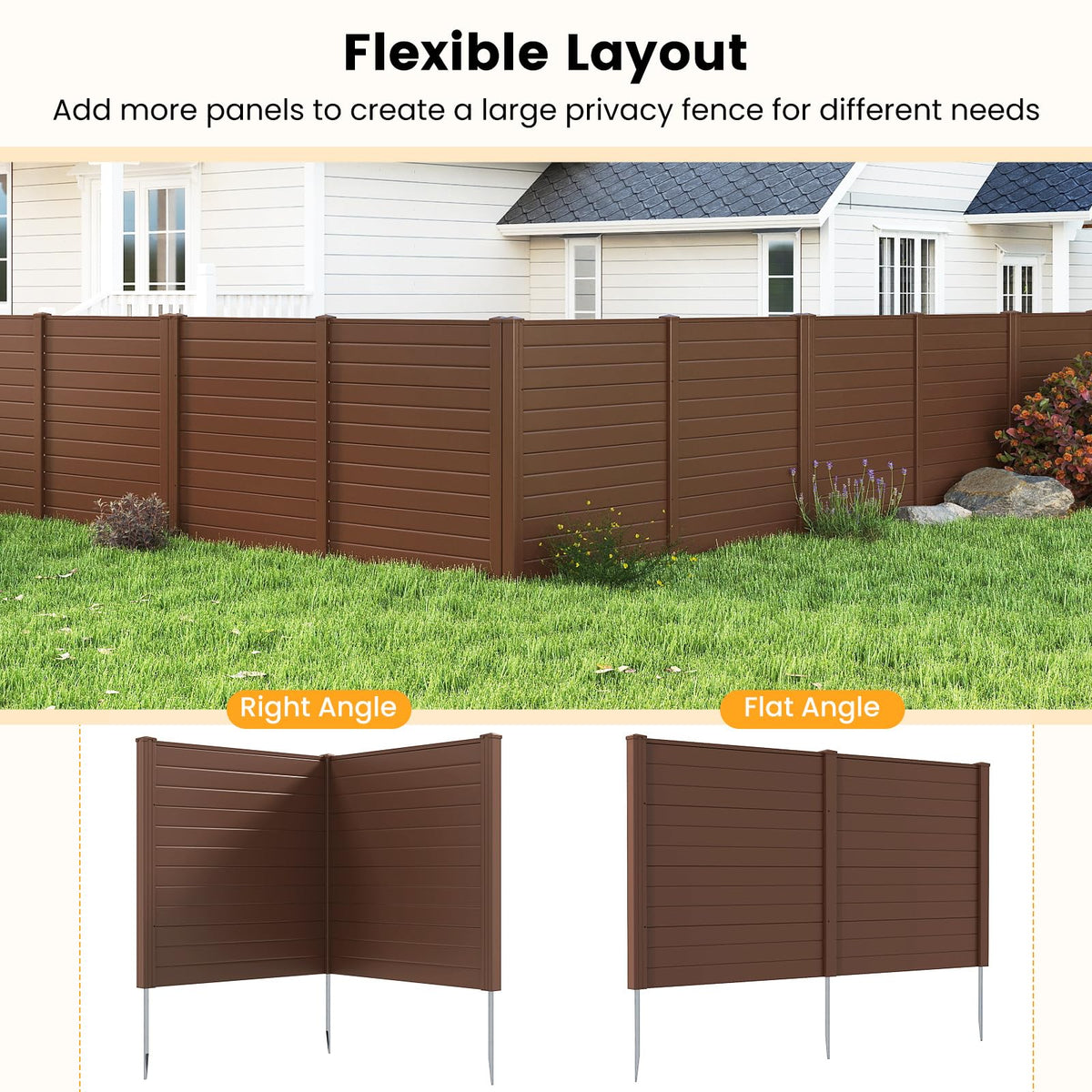 Lucktree Air Conditioner Fence 2/4 Panels - 48''W x 48''H Outdoor Privacy Screen with Upgraded Metal Stakes