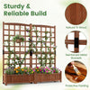 Lucktree Wooden Raised Garden Bed with Trellis
