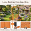 Lucktree 83" Wooden Garden Arbor with Gate and 2 Planter Boxes