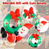 Lucktree Christmas Inflatables, 4FT Blow up Santa Claus w/LED Lights & Christmas Wreath