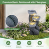 Lucktree 3-Tier Outdoor Water Fountain with Lights