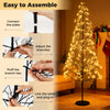 Lucktree 5/6/7 FT LED Alpine Tree with 1000 Warm White LED Lights, Pre-lit Artificial Cedar with Weighted Base