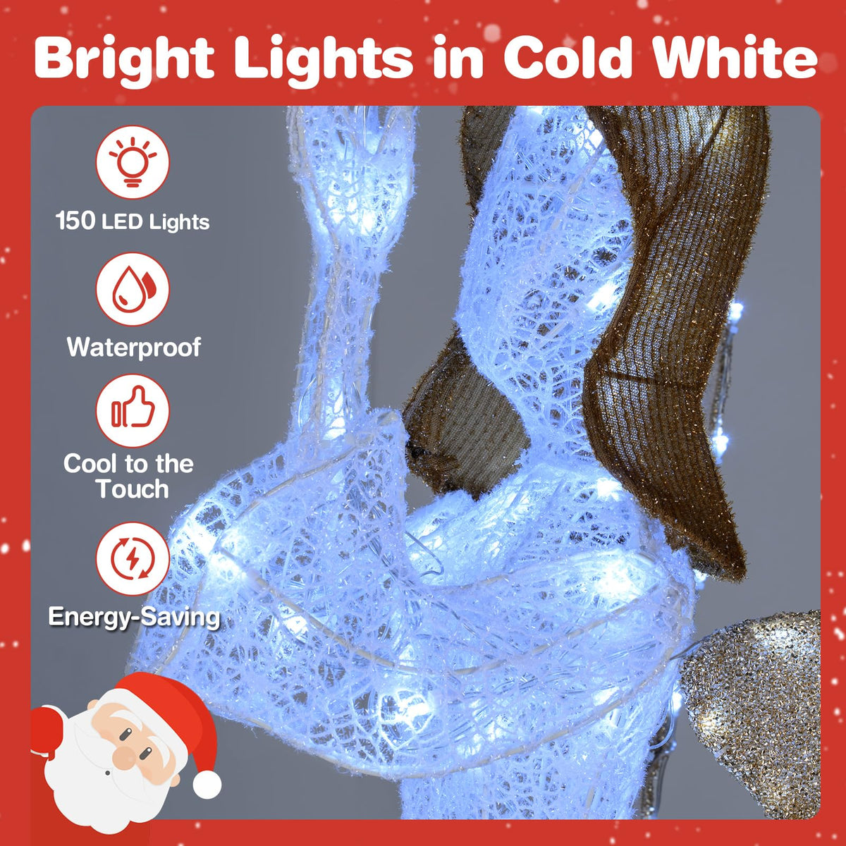 Lucktree 5.5 FT Christmas Lighted Angel 3D Pre-lit Halo Angel with Pigeon