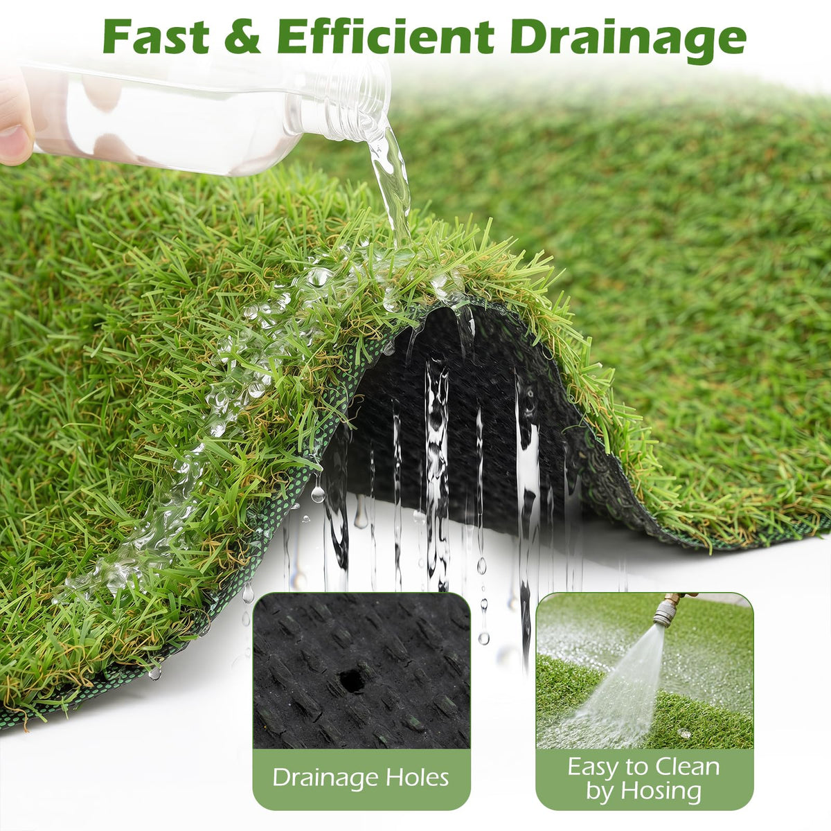Lucktree 15 FT x 7 FT Artificial Turf Rug