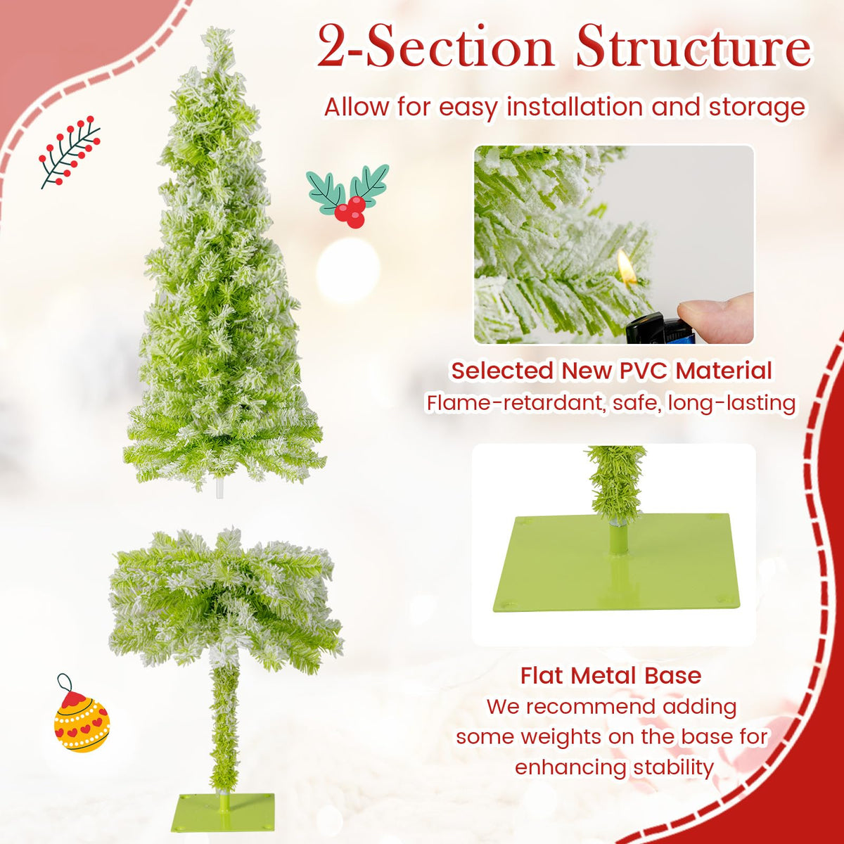 Lucktree 5FT / 6FT / 7FT Whimsical Christmas Tree | Bendable Grinchs Xmas Tree