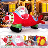 Lucktree 7.2 Ft Animated Inflatable Santa on Plane Pre-lit Blow up Yard Decoration