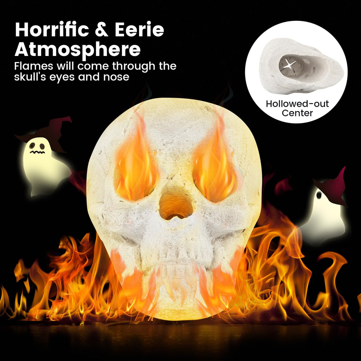 Lucktree Halloween Fire Pit Skull Ceramic
