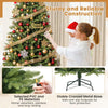 Lucktree 7ft Hinged Xmas Full Tree with 470 Warm White & Multicolored LED Lights