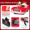 Lucktree 7.7 FT Long Lighted Xmas Inflatable Santa Claus & Reindeer Driving Red Car Gift Boxes