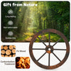Lucktree 24-Inch Wagon Wheels 2/4 Pieces Carbonized Solid Fir Wood