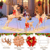 Lucktree 3 Pieces Light up Christmas Reindeers Pre-lit Glittering Reindeer Family Set