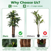 Lucktree 6.3 ft Tall Fake Tropical Plant with 45 + 3 Adjustable Leaves 3 Real Barks & Moss (2 Pack)